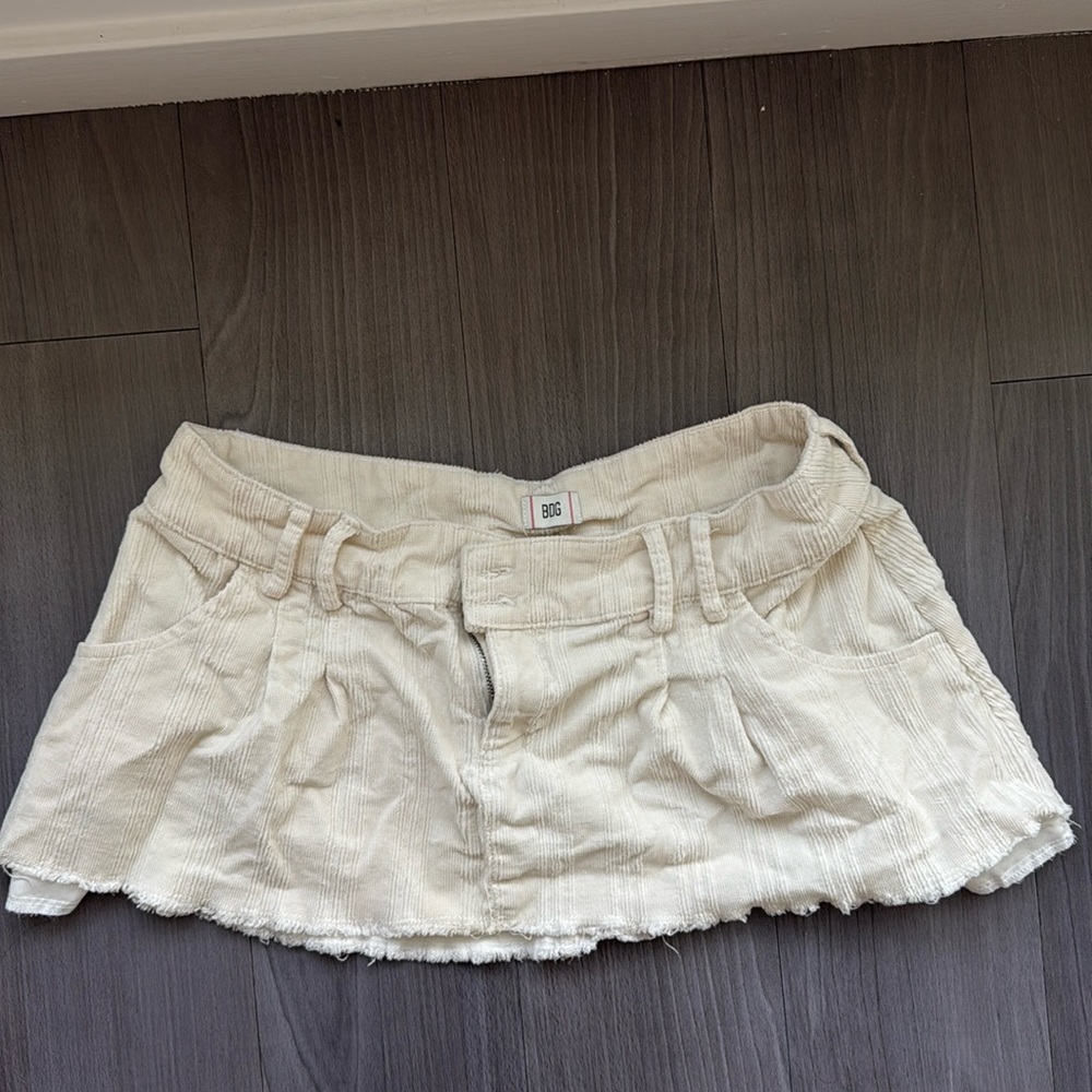 BDG cream corduroy mini skirt